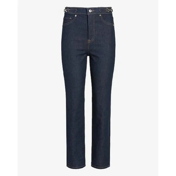 Express Super High Waisted Side Buckle Mom Jeans 0 - Picture 4 of 7